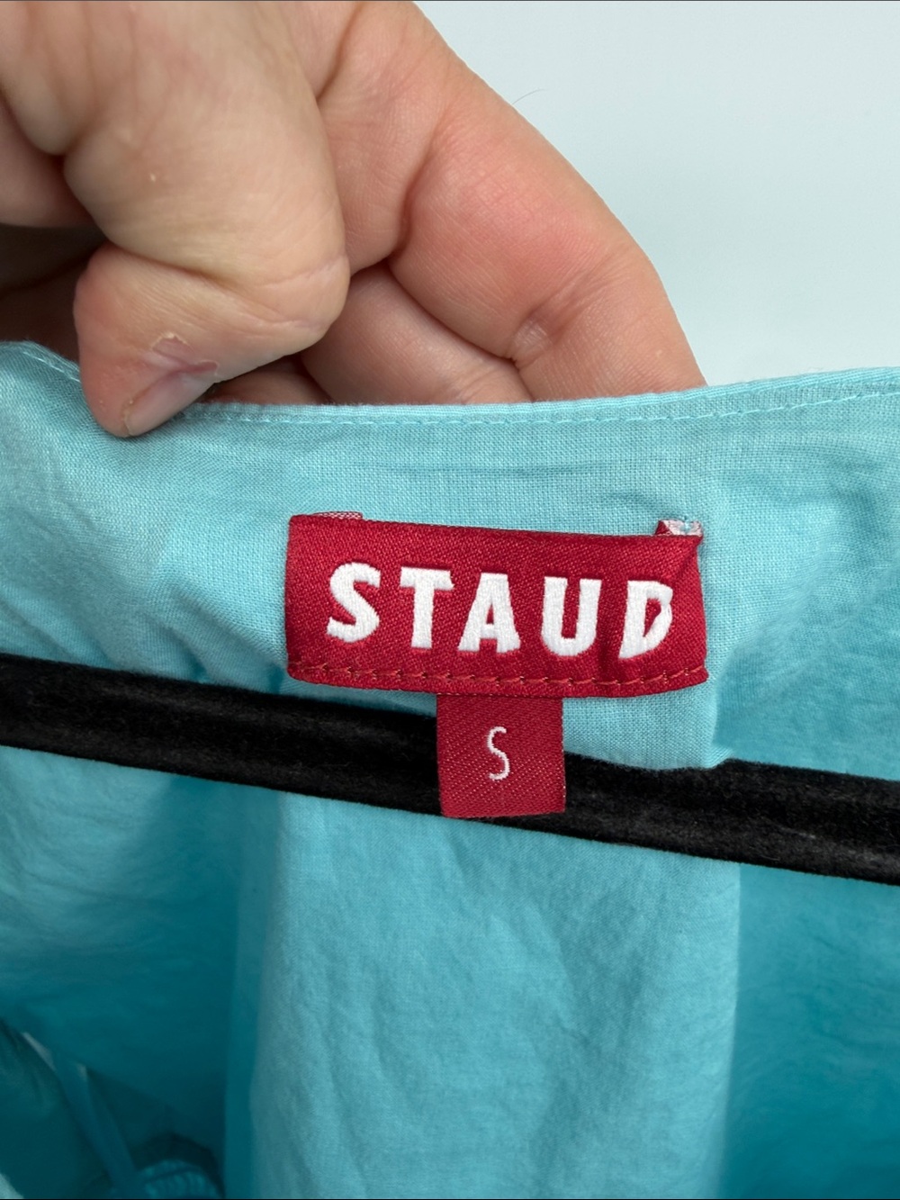 Staud Matilde V-neck smocked waist peplum balloon sleeve and op sz S - Picture 5 of 8